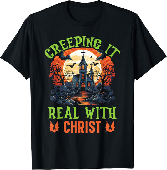 Christian Halloween Jesus Christ Trick Or Treat Christianity T-Shirt - T-Shirt | Black