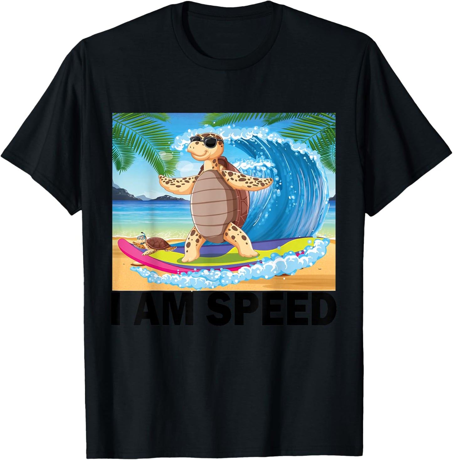 Funny Cute Tortoise I Am Speed Sarcastic Parmy Animal Humor T-Shirt - T-Shirt | Black