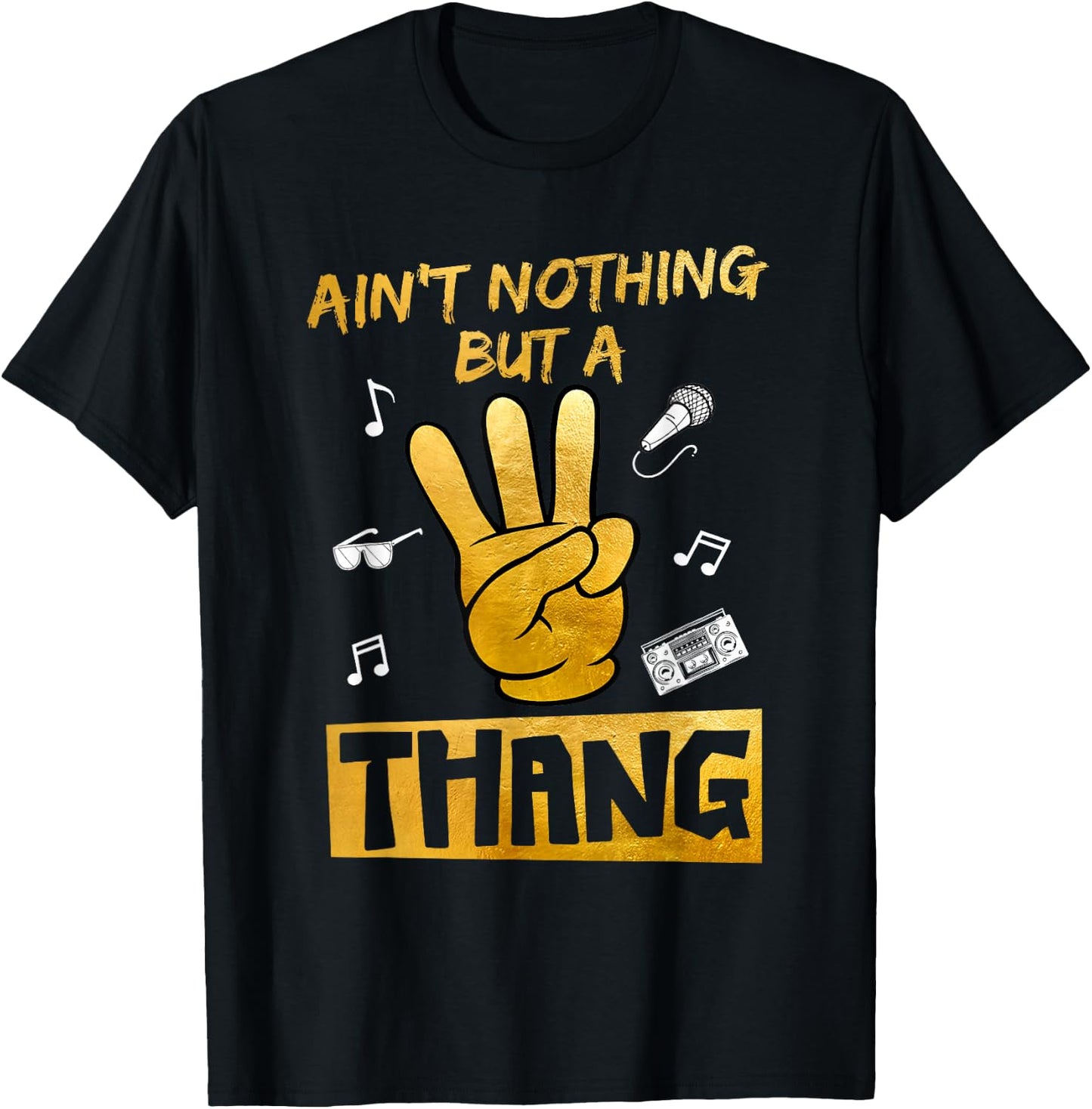Kids Ain't Nothin' But A 3 Thang 3rd Birthday Hip Hop T-Shirt - T-Shirt | Black