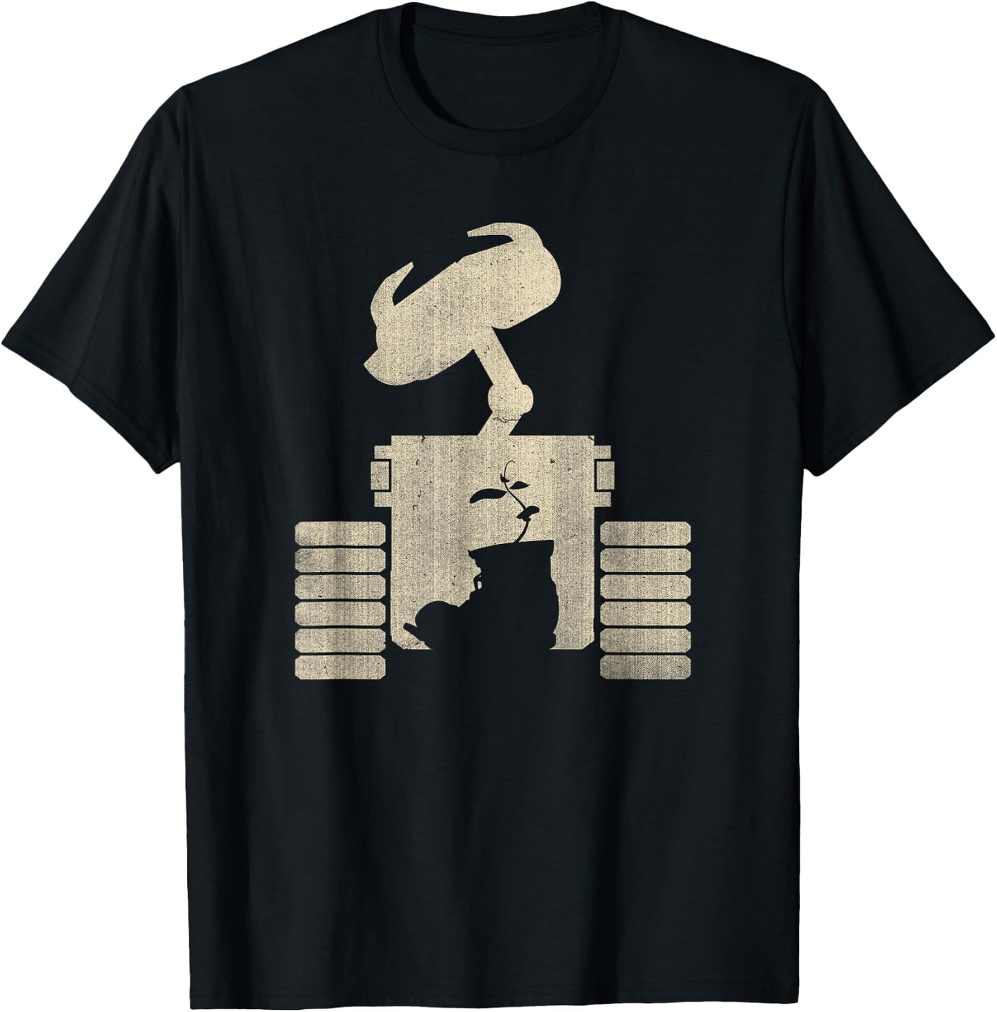 Disney Pixar WALL-E Plant In Shoe Distressed Silhouette T-Shirt - T-Shirt | Black