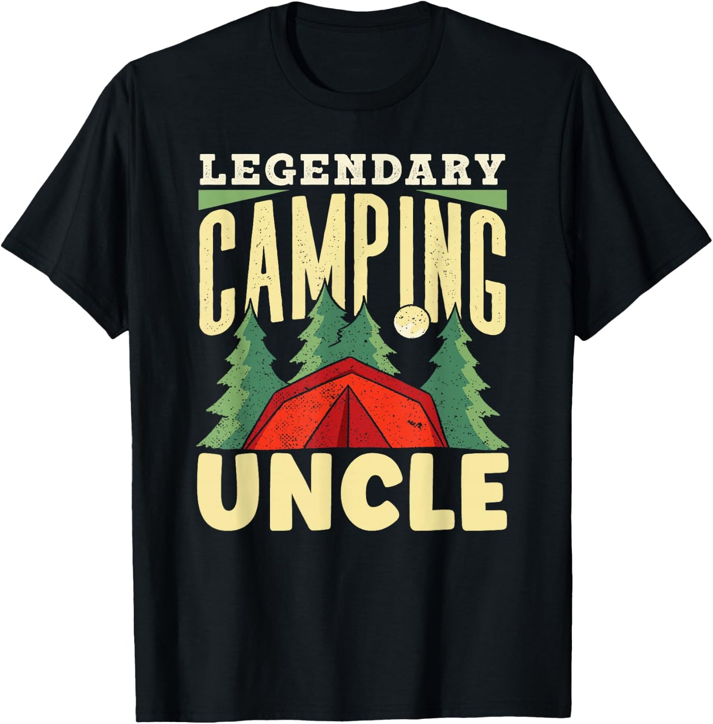 Legendary Camping Uncle Campfire Camp Camper Campsite T-Shirt - T-Shirt | Black