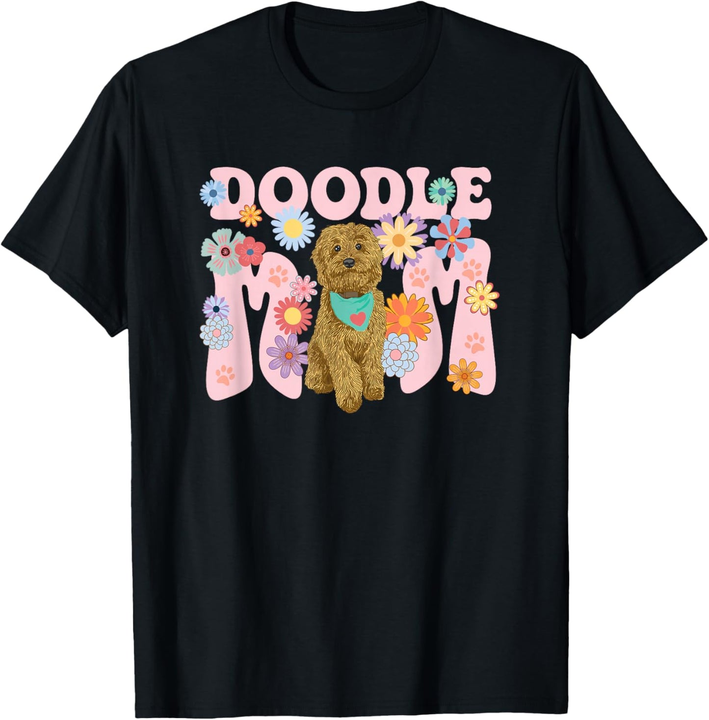 Cute Goldendoodle Doodle Dog Mom Design Women T-Shirt - T-Shirt | Black