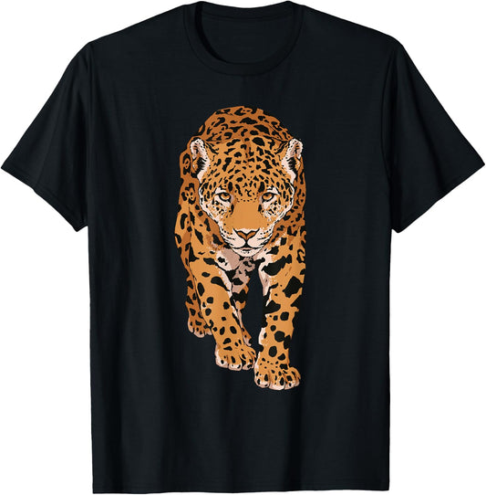 Wild Jaguar Jungle Nature for Cat Lover T-Shirt - T-Shirt | Black
