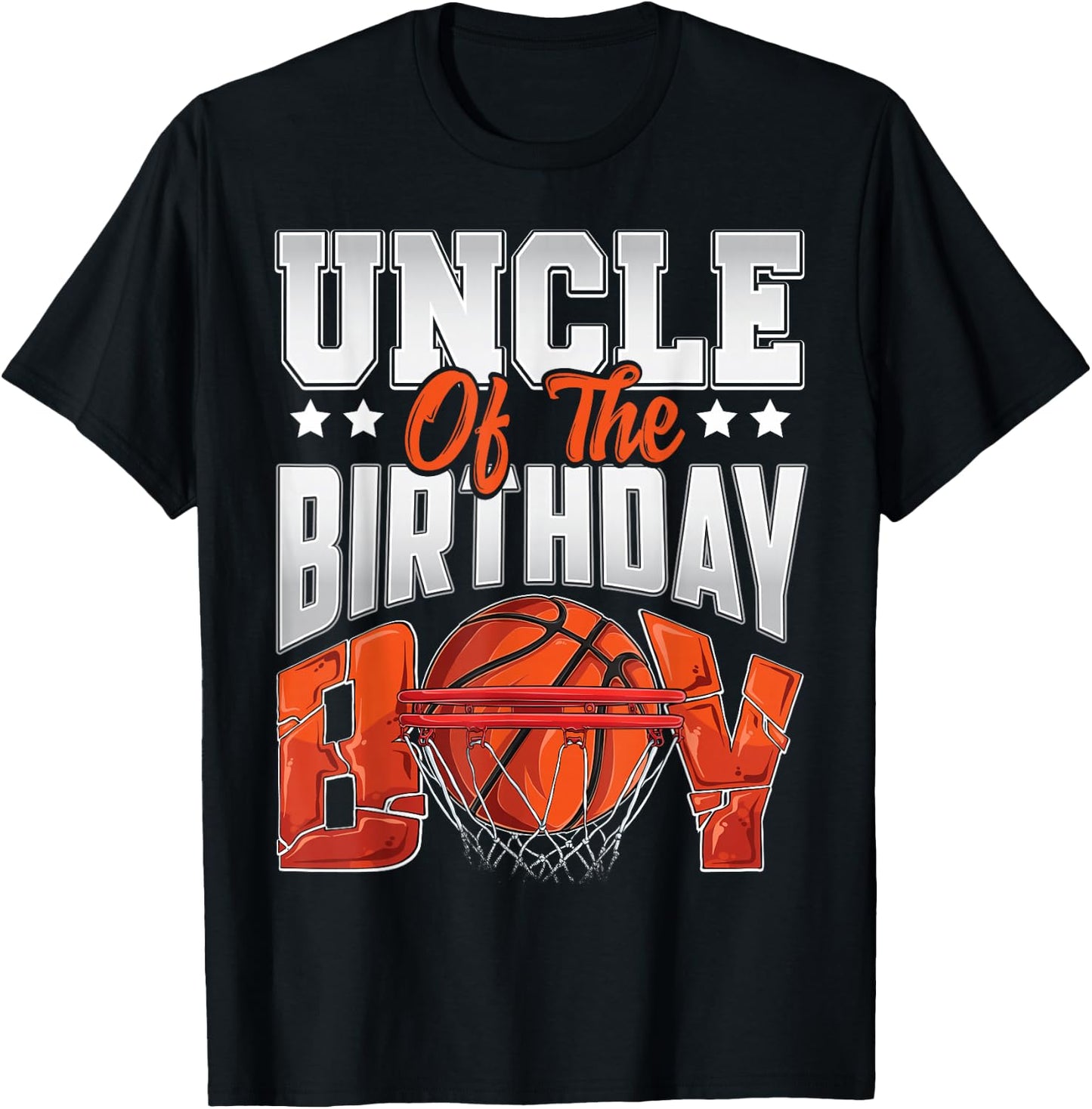 Uncle basketball birthday Boy Family Baller b-day Party T-Shirt - T-Shirt | Black