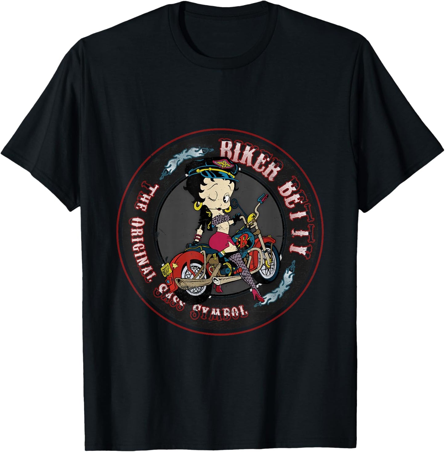Betty Boop Biker Betty T-Shirt - T-Shirt | Black