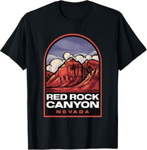 Red Rock Canyon Nevada Vintage Travel T-Shirt - T-Shirt | Black