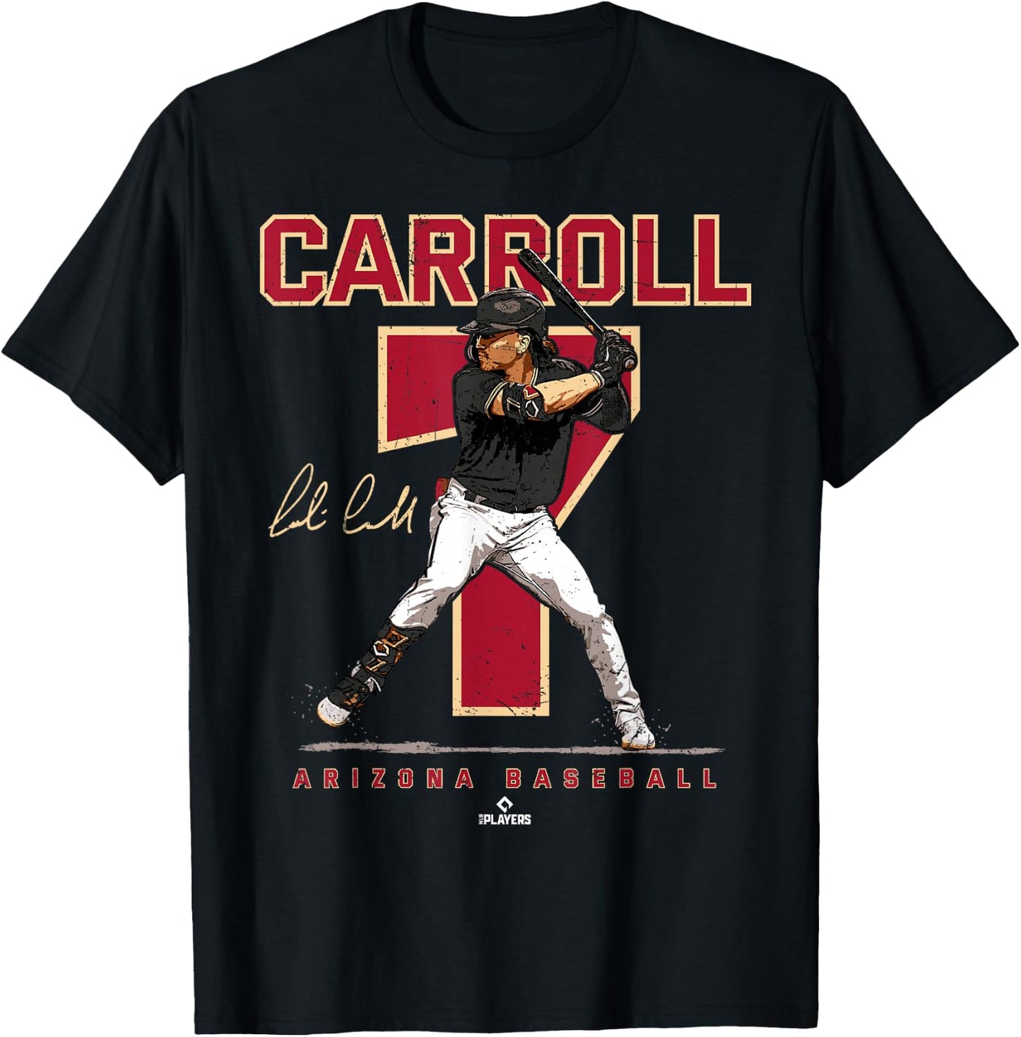 Number and Portrait Corbin Carroll Arizona T-Shirt - T-Shirt | Black