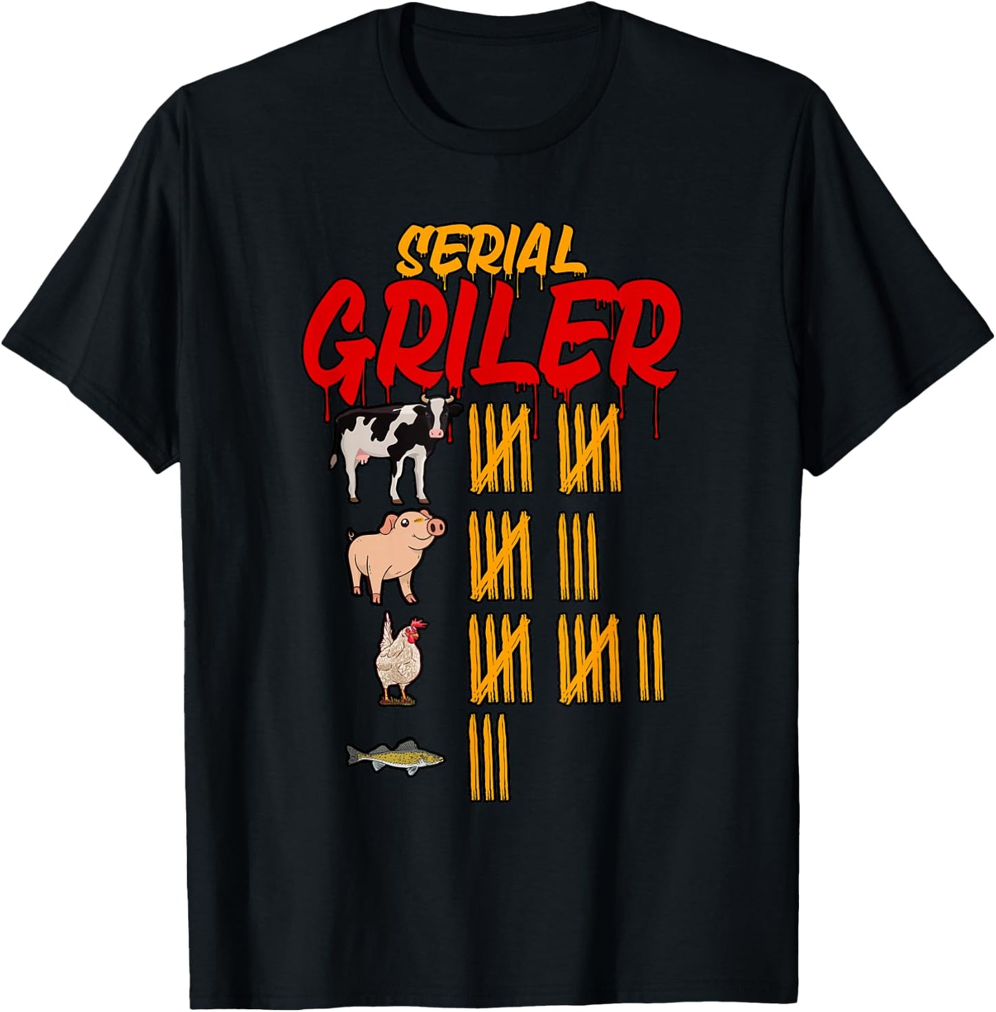 Serial Griller Pitmaster BBQ Smoker T-Shirt - T-Shirt | Black