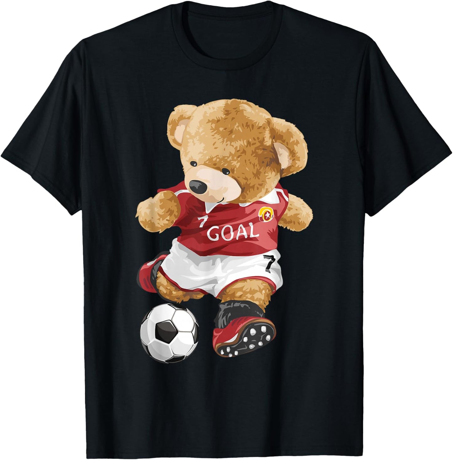 Cute teddy bear playing soccer T-Shirt - T-Shirt | Black