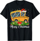 School Bus Lover Matching Santa Hat School Bus Christmas T-Shirt - T-Shirt | Black