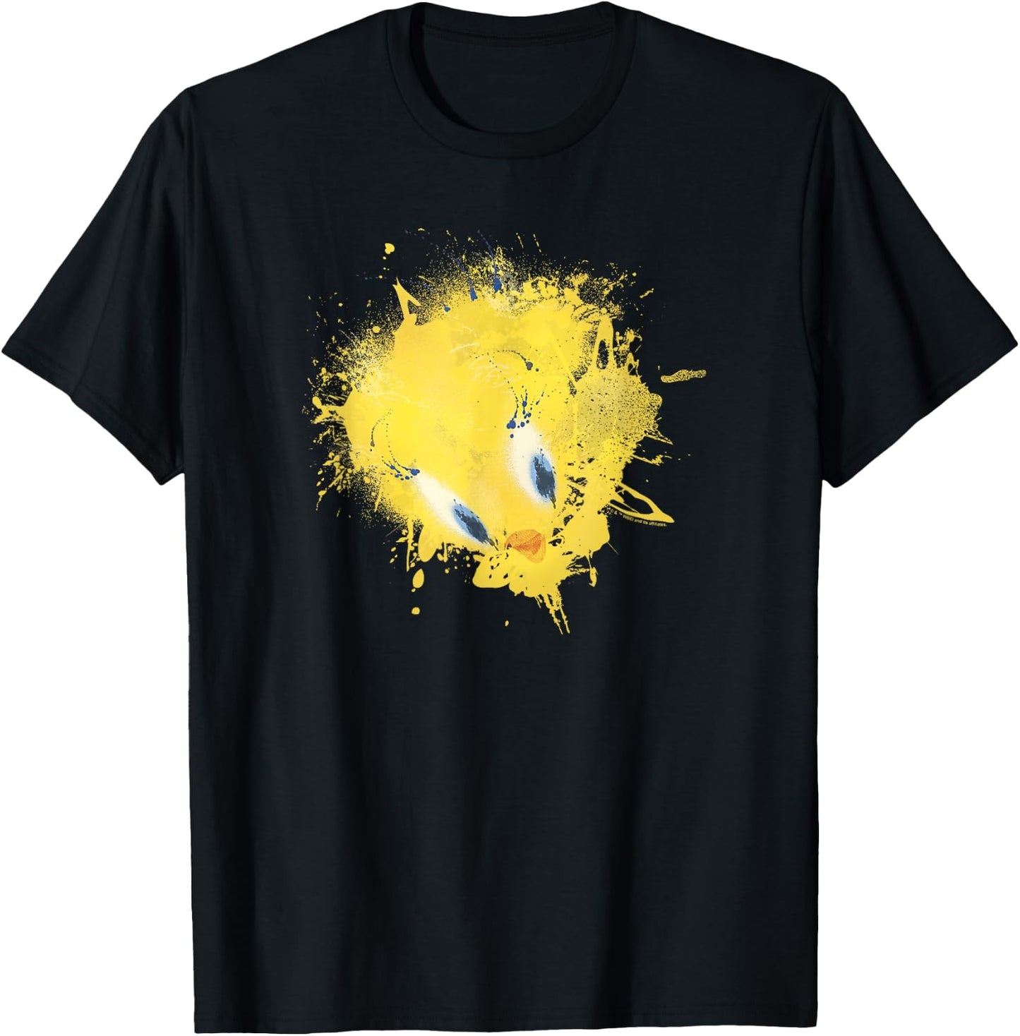 WB100 Looney Tunes Tweety Bird Paint Splat Portrait T-Shirt - T-Shirt | Black