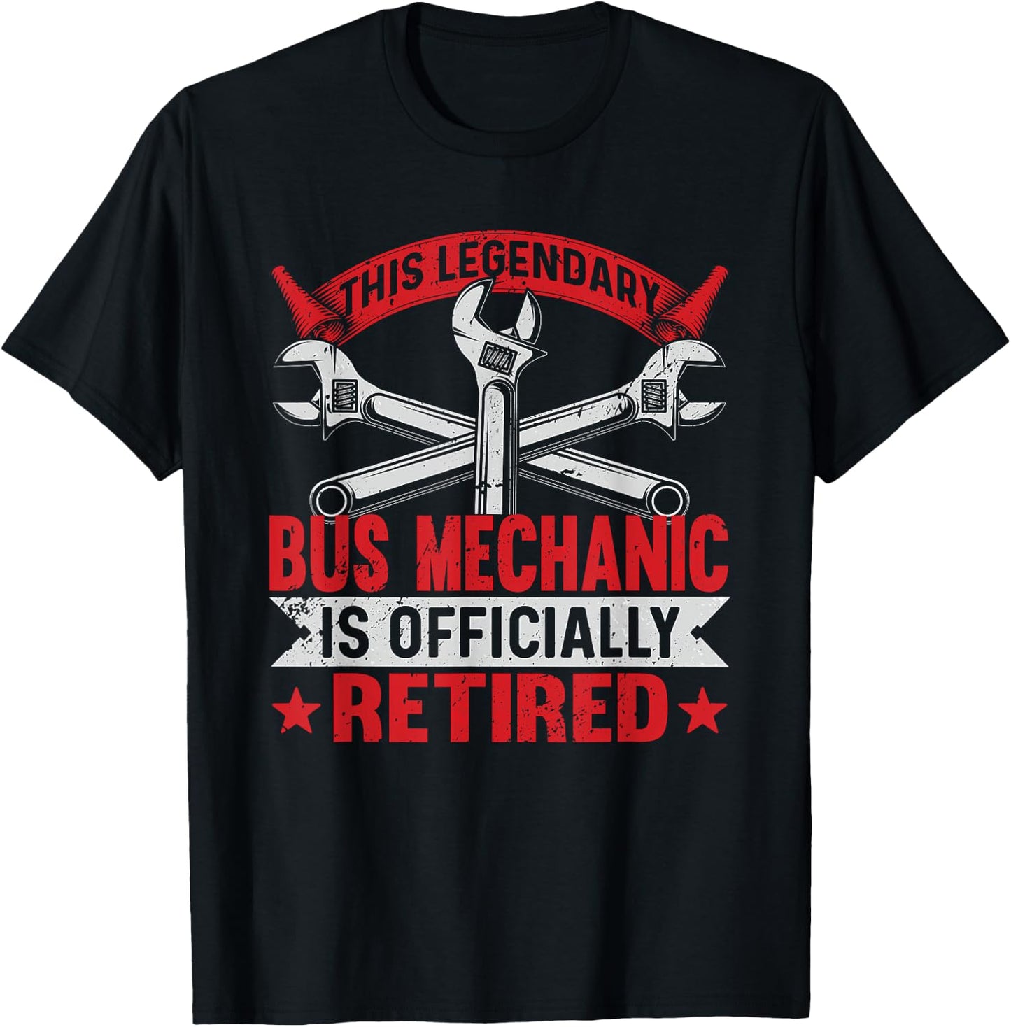 This legendary is officially Retired Bus Mechanic T-Shirt - T-Shirt | Black