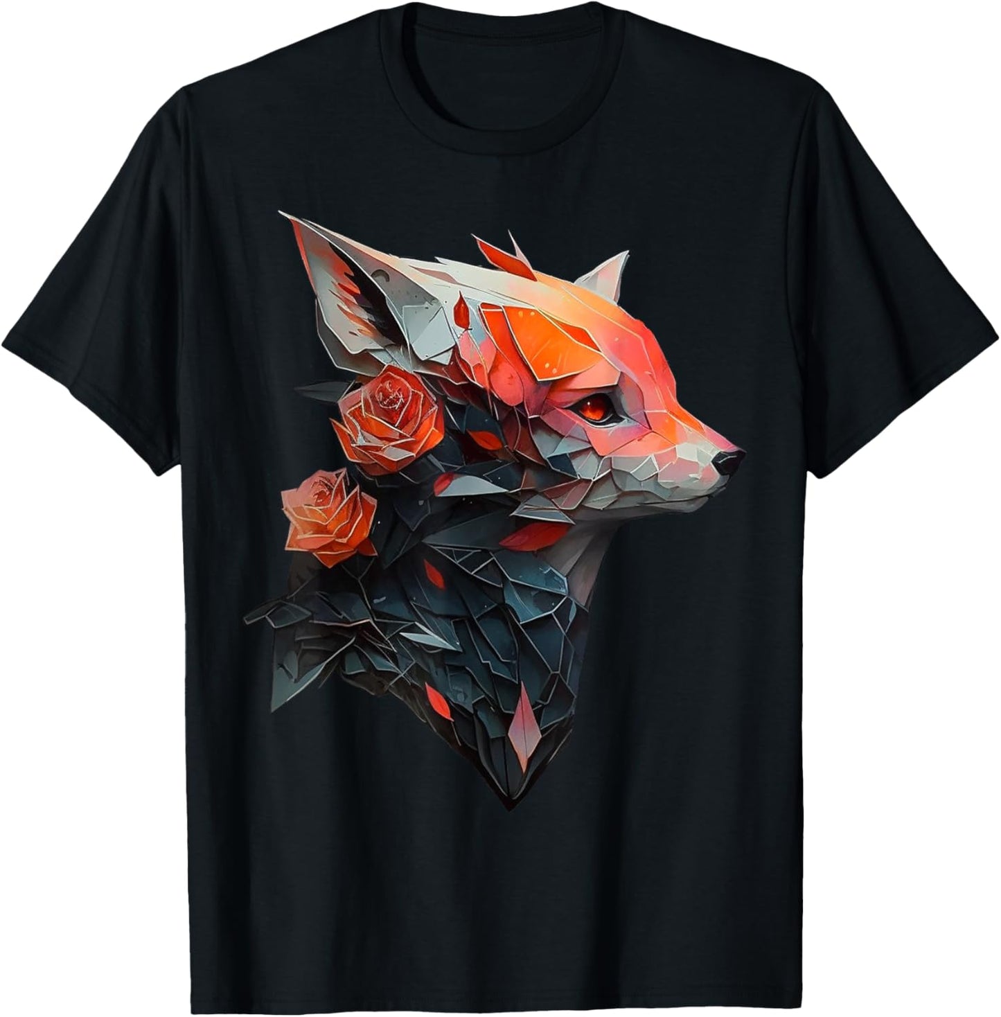 Fox art animal lovers motif animals T-Shirt - T-Shirt | Black