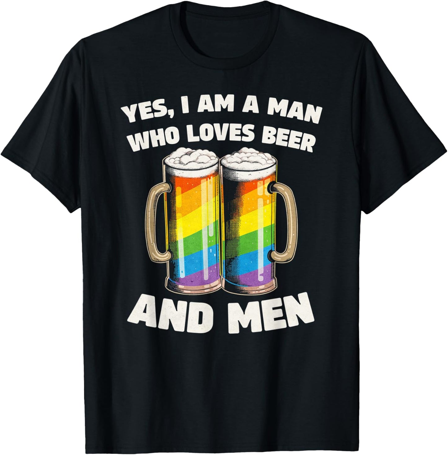Funny Phrase For Gay Men Who Love Beer T-Shirt - T-Shirt | Black