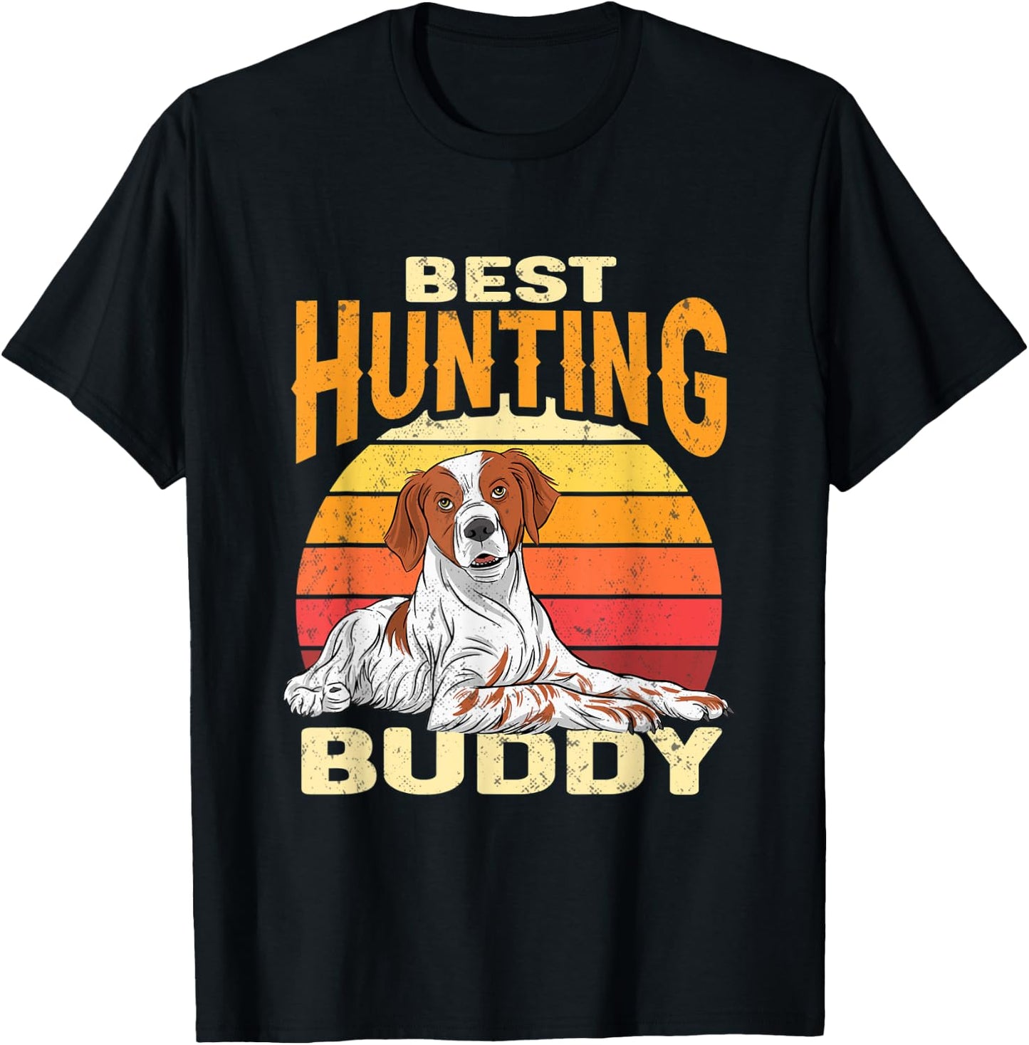 Brittany Spaniel Retro Best Hunting Buddy Brittany Dog Women T-Shirt - T-Shirt | Black