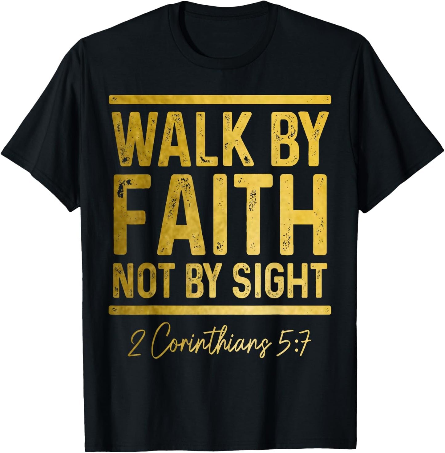 Bible Verse Walk Faith Not By Sight Christian Pastor T-Shirt - T-Shirt | Black