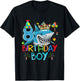 8th Birthday Shark Ocean Theme Party 8 Years Old For Boy T-Shirt - T-Shirt | Black