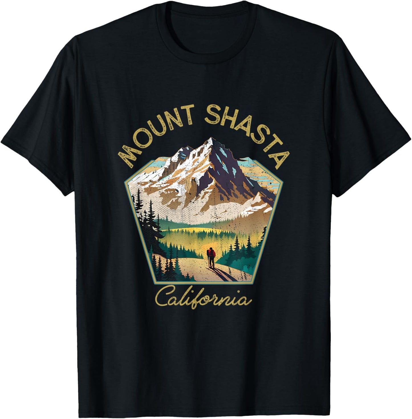 Mount Shasta Retro Clothing - Mount Shasta Souvenir T-Shirt - T-Shirt | Black