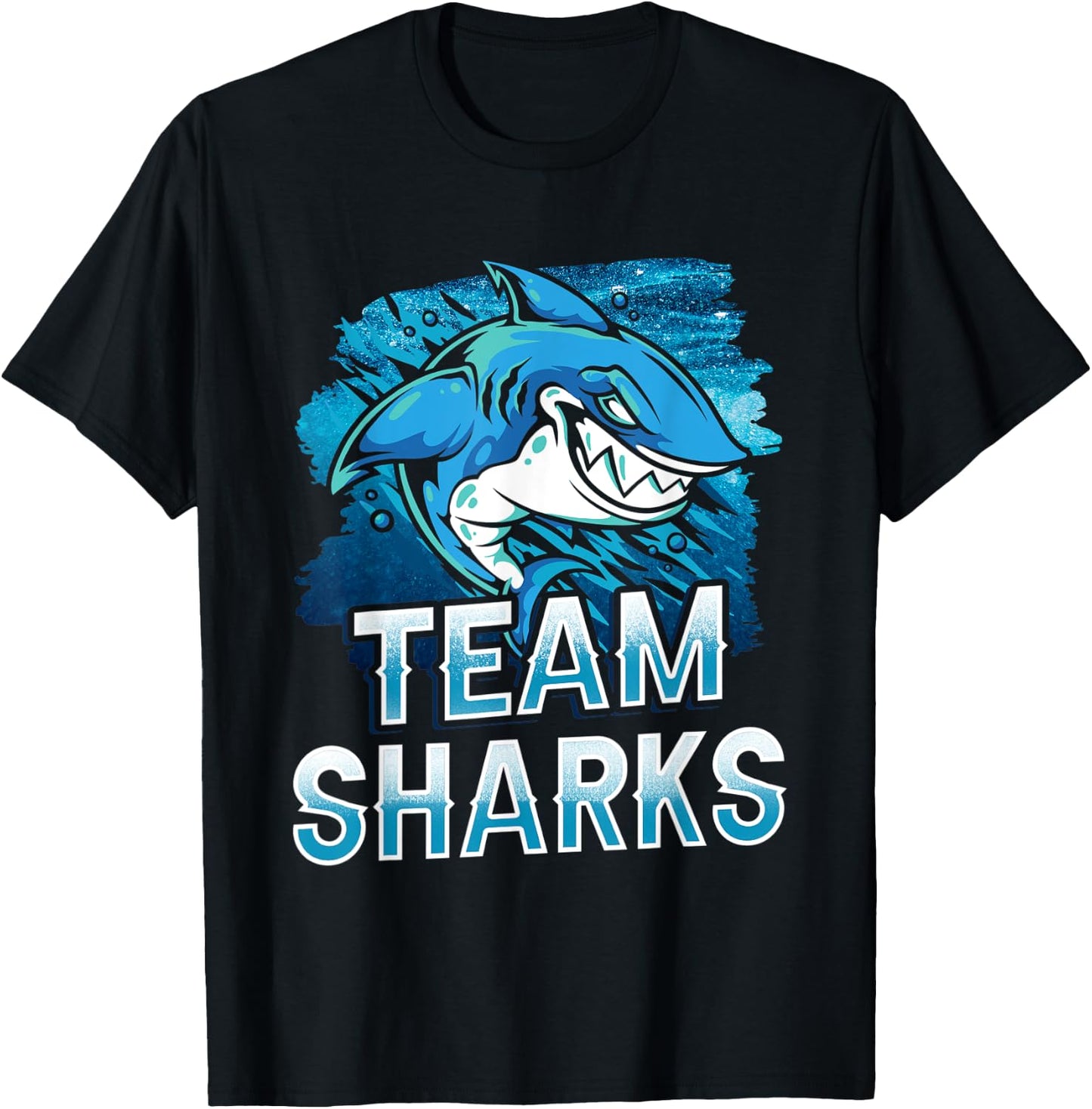 Team Sharks Teeth Shark Lover Animal T-Shirt - T-Shirt | Black