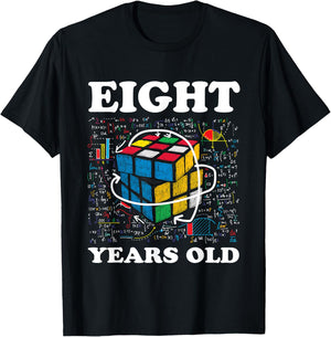 Competitive Speed Cubing 8 Years Old Birthday for Boy Girl T-Shirt - T-Shirt | Black