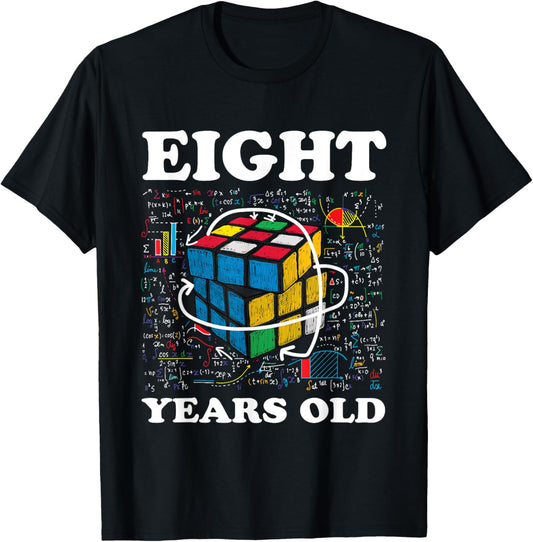 Competitive Speed Cubing 8 Years Old Birthday for Boy Girl T-Shirt - T-Shirt | Black