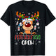 Peds Nurse Boo Crew Reindeer Nurse Buffalo Plaid Christmas T-Shirt - T-Shirt | Black