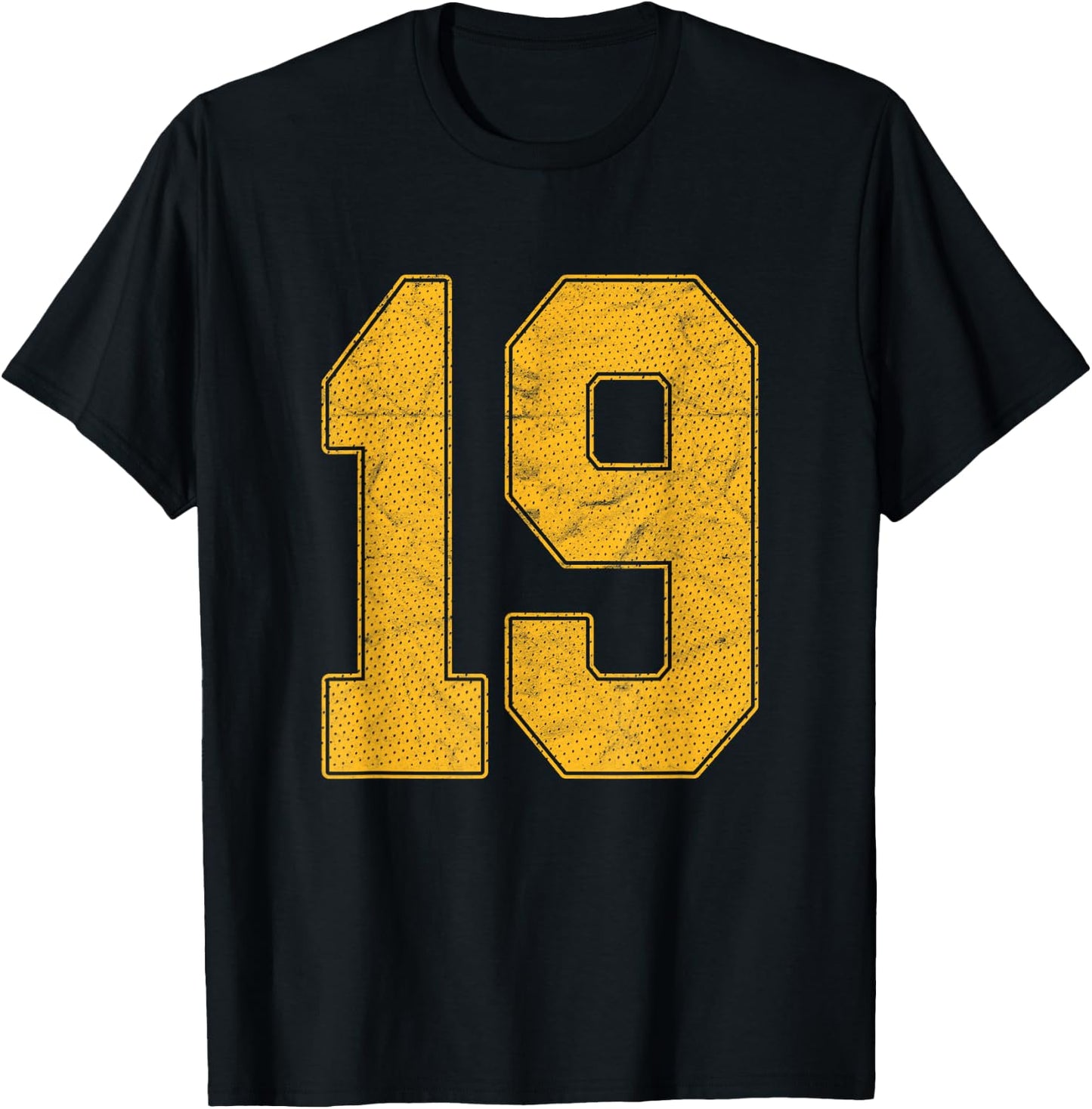 Number 19 Numbered Uniform Sports Team Jersey 19th Birthday T-Shirt - T-Shirt | Black