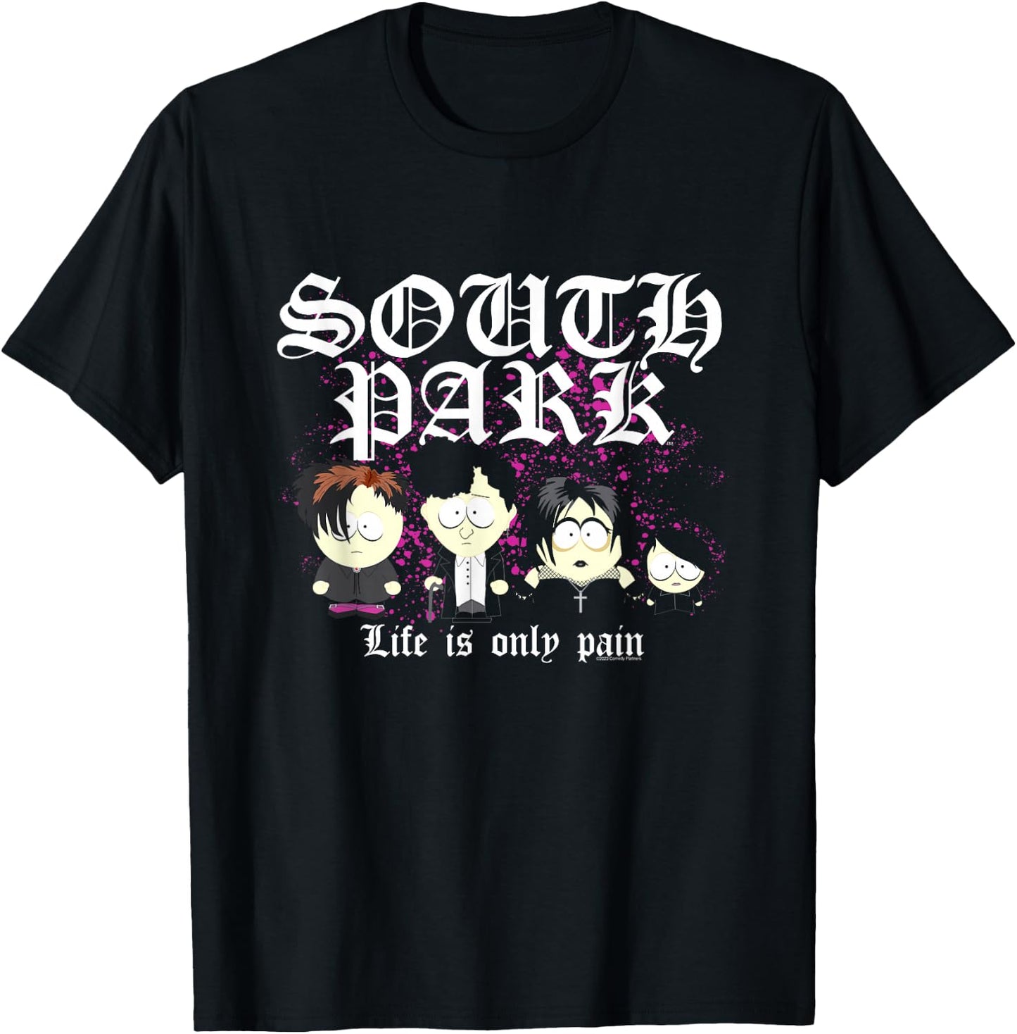South Park Goth Kids Life is Only Pain T-Shirt - T-Shirt | Black
