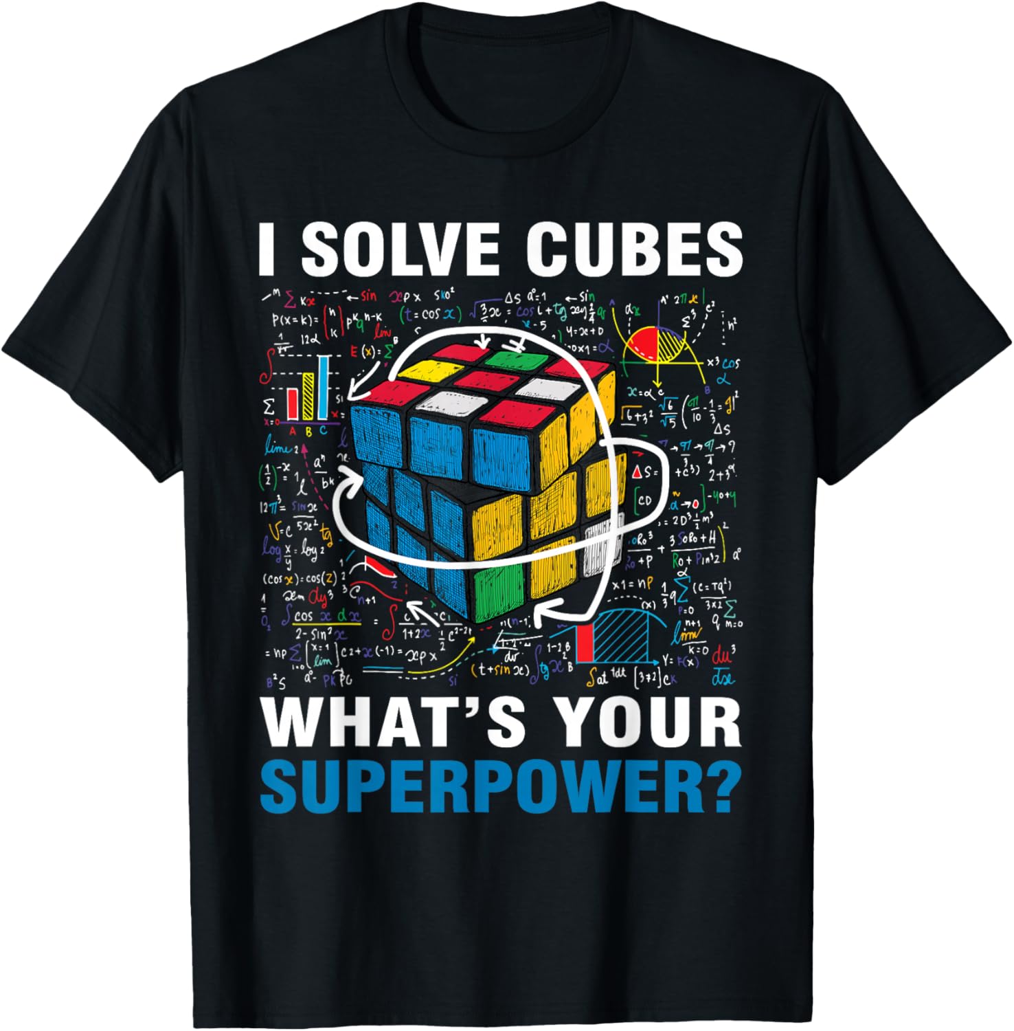 I Solve Cubes Superpower Funny Speed Cubing Boys Girls Kids T-Shirt - T-Shirt | Black