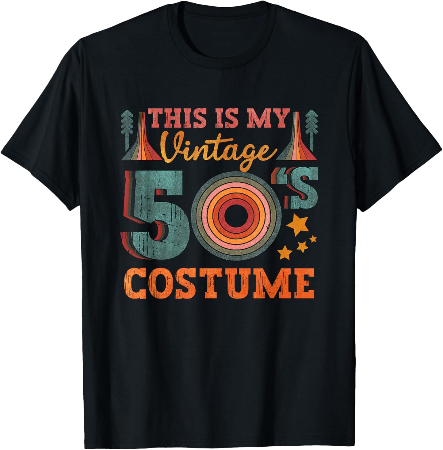 This Is My Vintage 50s Costume Outfit 1950s Theme T-Shirt - T-Shirt | Black