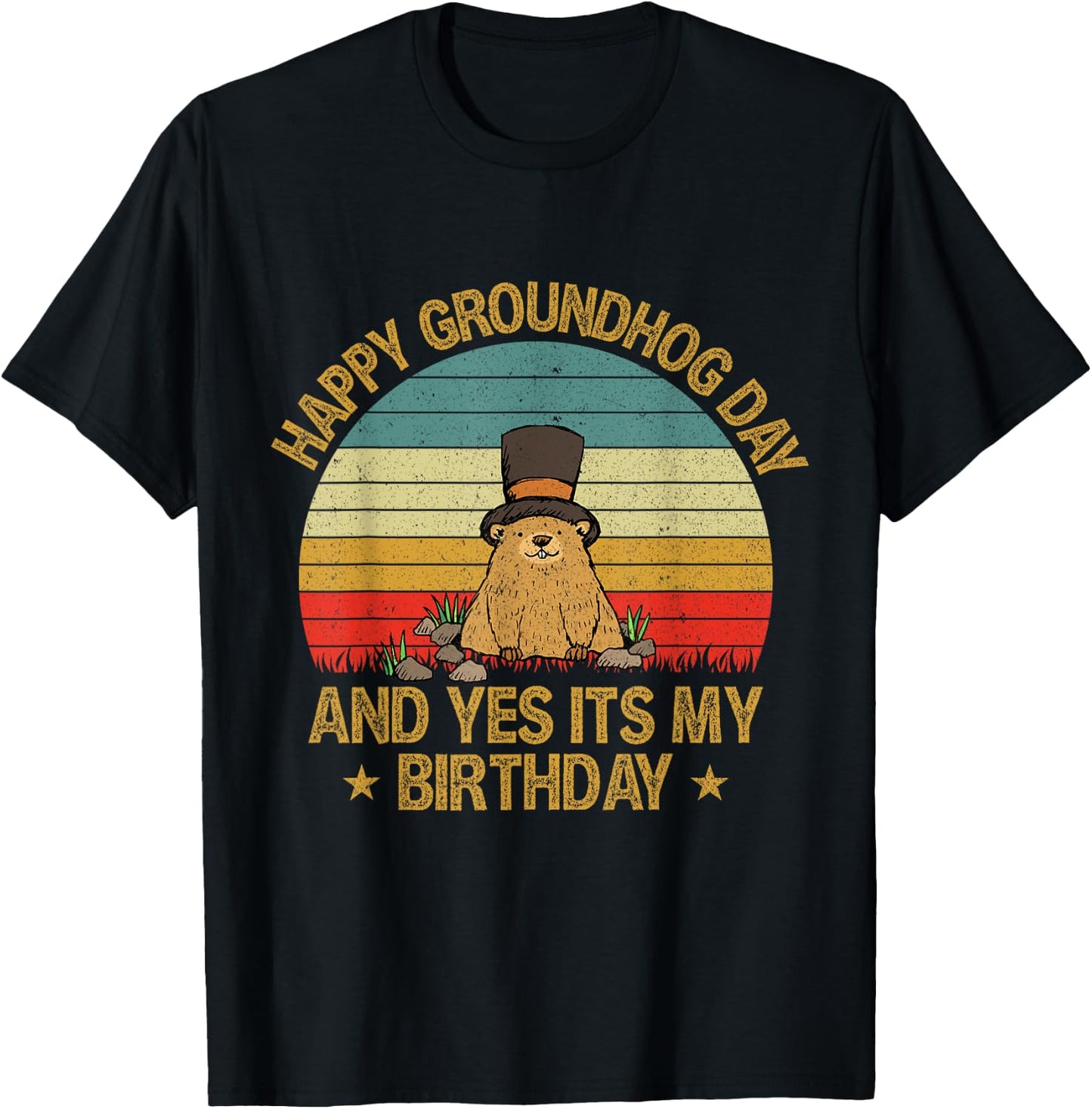 Happy Groundhog Day Lovers Costume Boys Girls Women Men T-Shirt - T-Shirt | Black