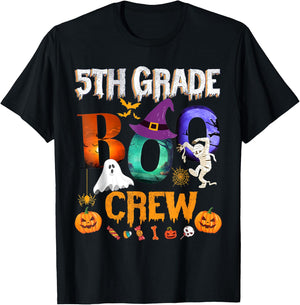 5th Grade Boo Crew Teacher Student Funny Halloween Costume Women Kids T-Shirt - T-Shirt | Black