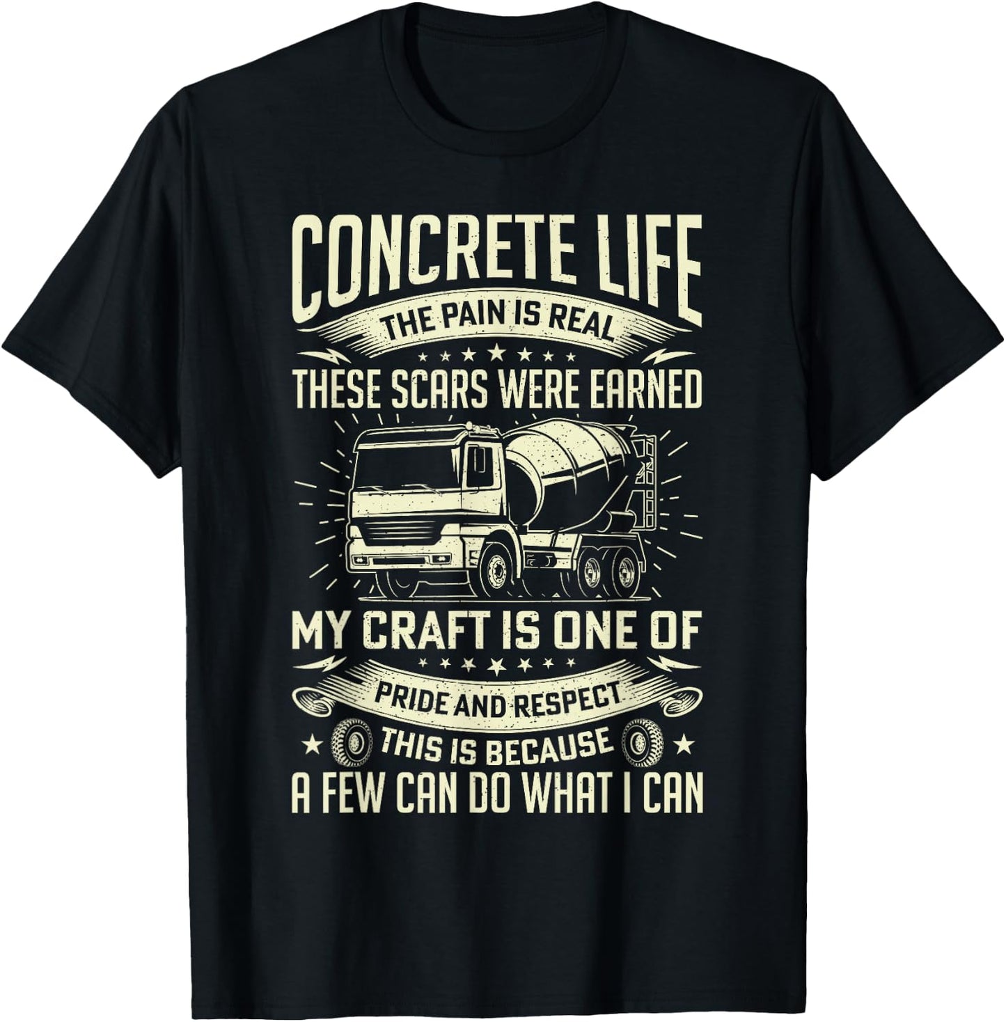 Concrete Life Funny Concrete Finisher Cement Worker Dad T-Shirt - T-Shirt | Black