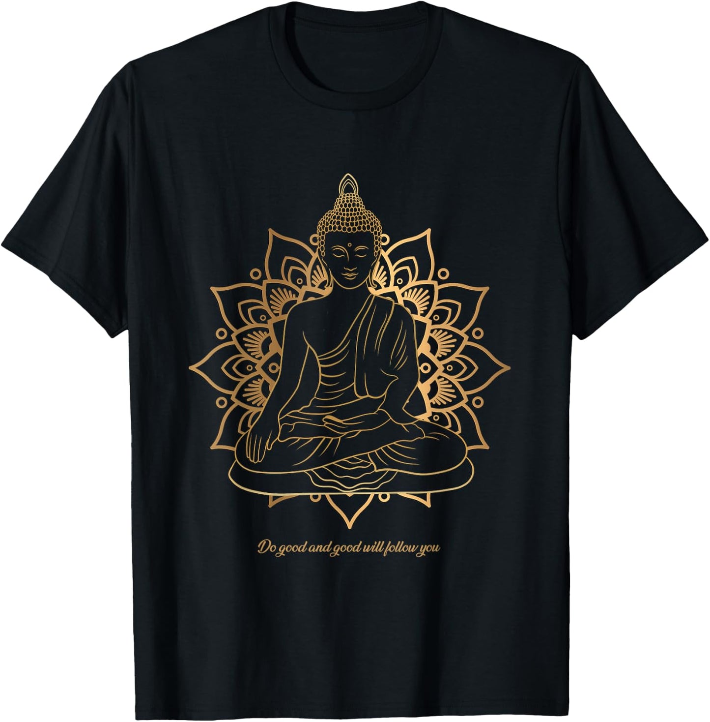 Buddha Mandala Buddhist Mindfulness Buddhism Spiritual T-Shirt - T-Shirt | Black