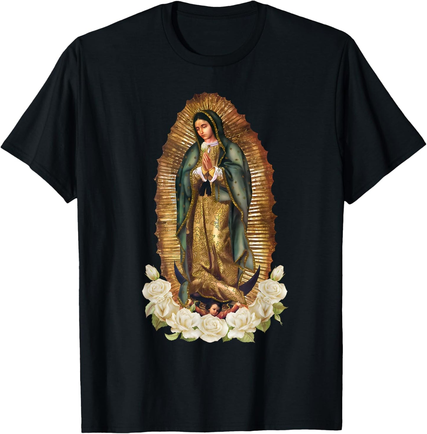 Our Lady of Guadalupe Virgin Mary Catholic Saint T-Shirt - T-Shirt | Black