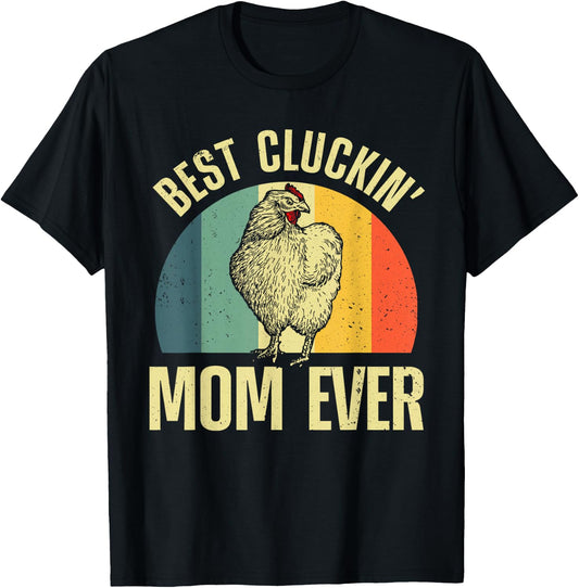 Best Chicken Mom Girls Cluckin Farm Chicken Lovers T-Shirt - T-Shirt | Black