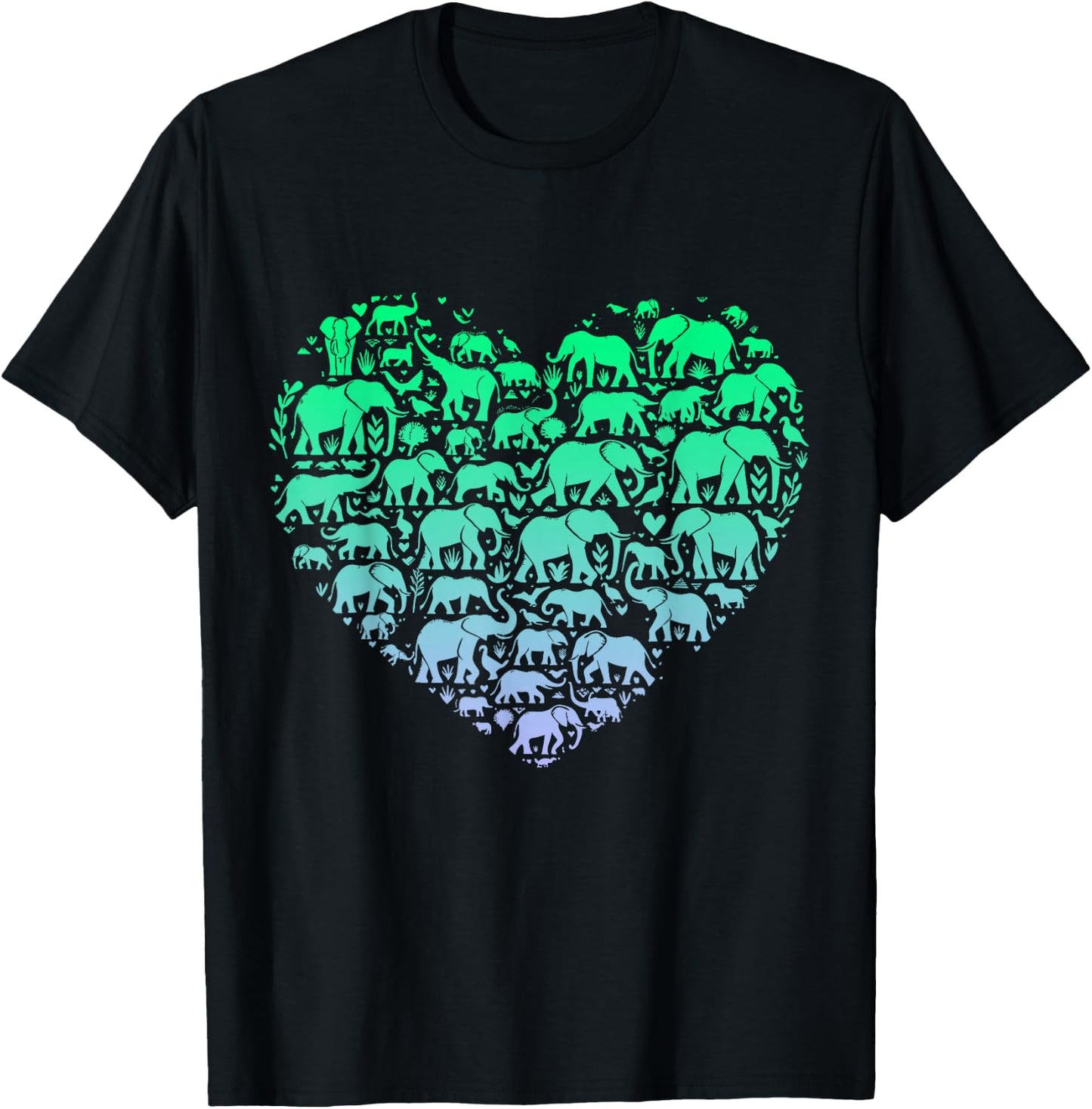 Silhouette Elephants Stuff for Elephant Lover Boys Elephant T-Shirt - T-Shirt | Black