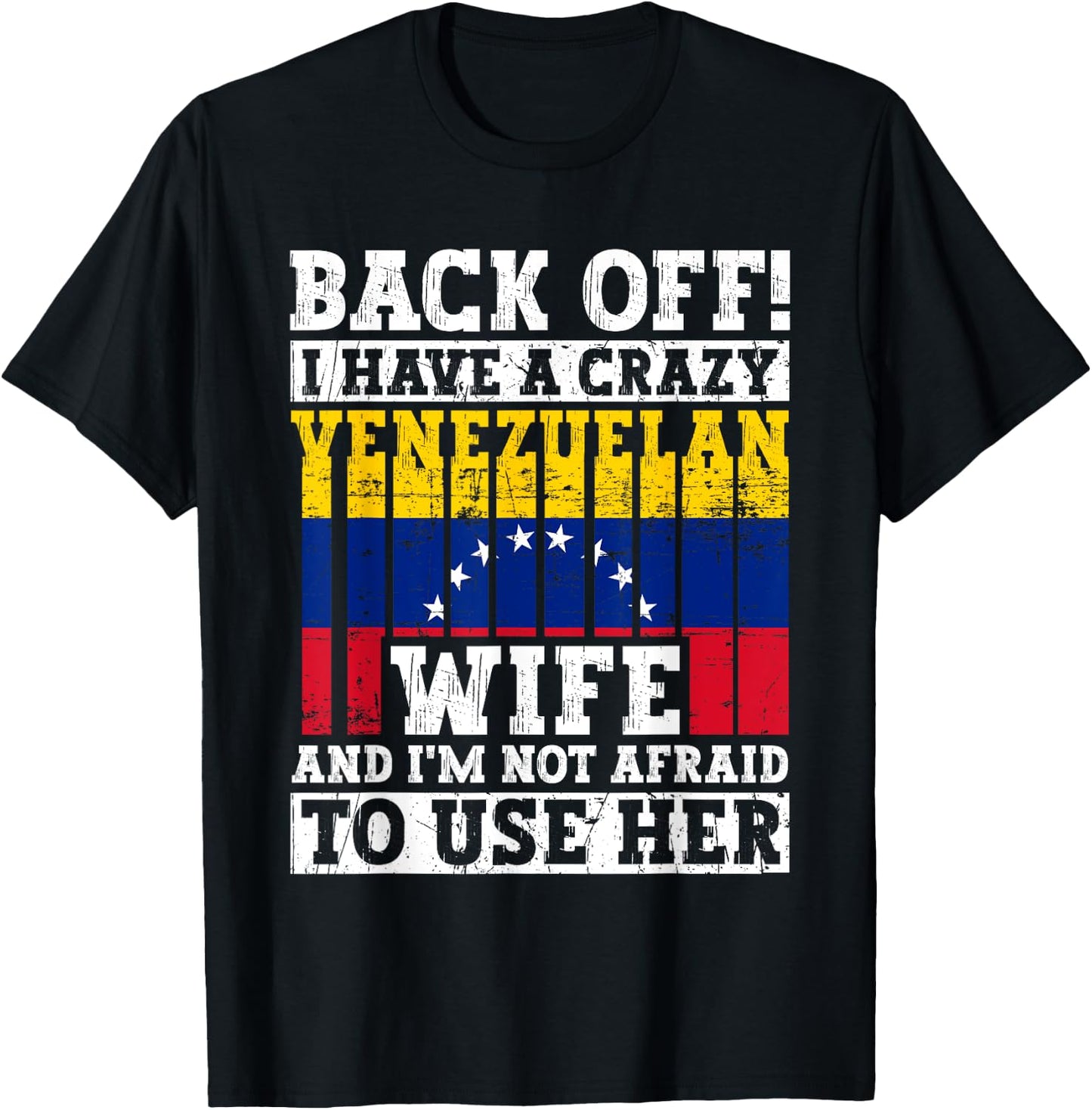 Funny Venezuelan Husband Apparel Venezuela Flag Roots T-Shirt - T-Shirt | Black