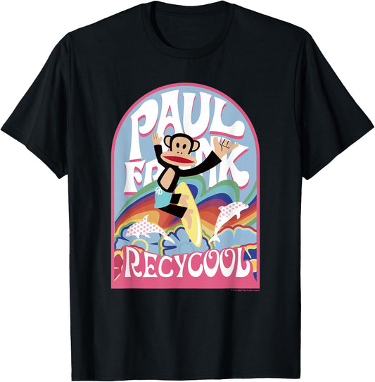 Paul Frank Earth Day Recycool Rainbow Surfing Julius T-Shirt - T-Shirt | Black