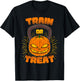 Train or Treat Pumpkin Kettlebell Gym Workout Halloween T-Shirt - T-Shirt | Black