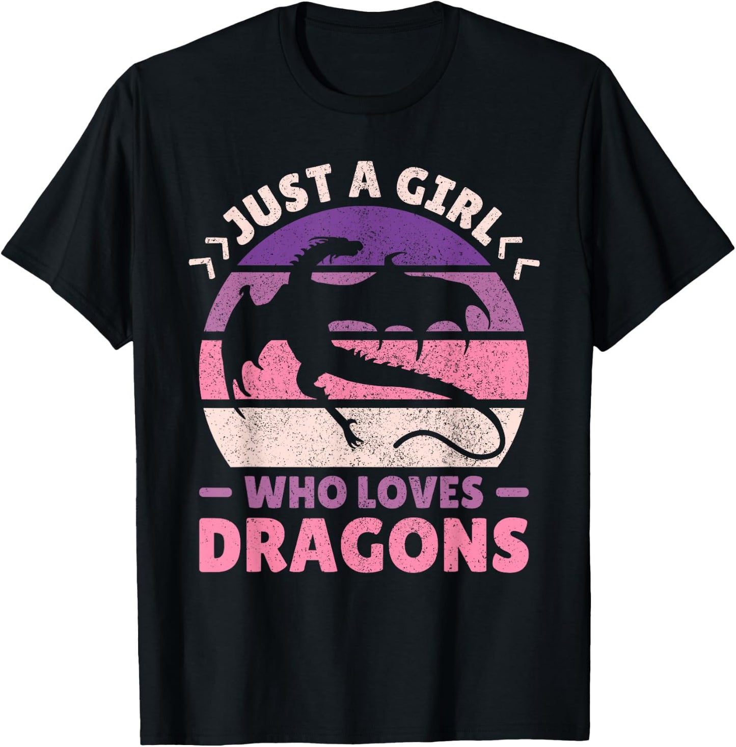 Just A Girl Who Loves Dragons Women Girls Kids Cute Dragon T-Shirt - T-Shirt | Black