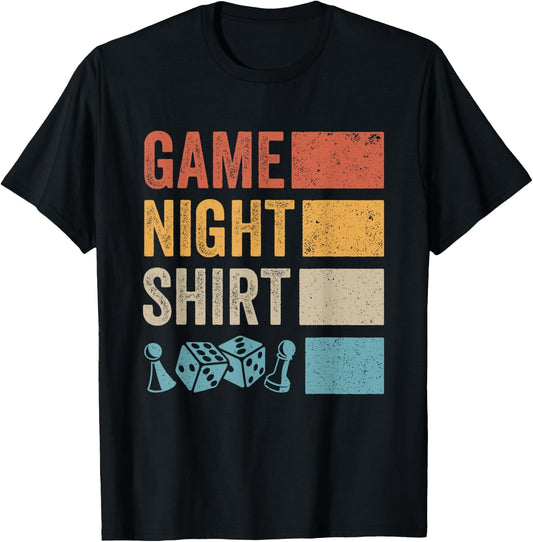 Retro Boardgaming Game Night T-Shirt - T-Shirt | Black
