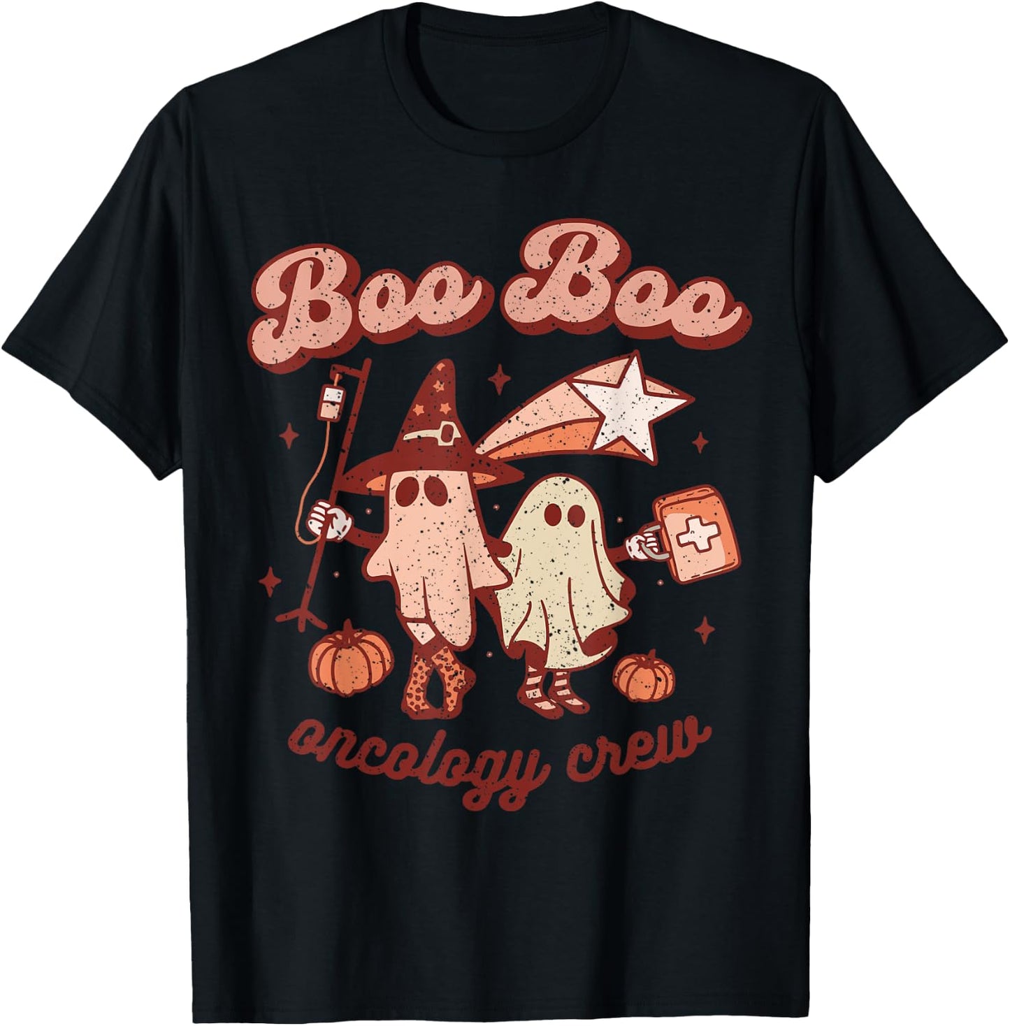 Spooky Boo Oncology Nurse Halloween Crew Fall ONC Nursing T-Shirt - T-Shirt | Black