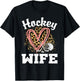 Hockey Wife Leopard Heart Ice Hockey T-Shirt - T-Shirt | Black