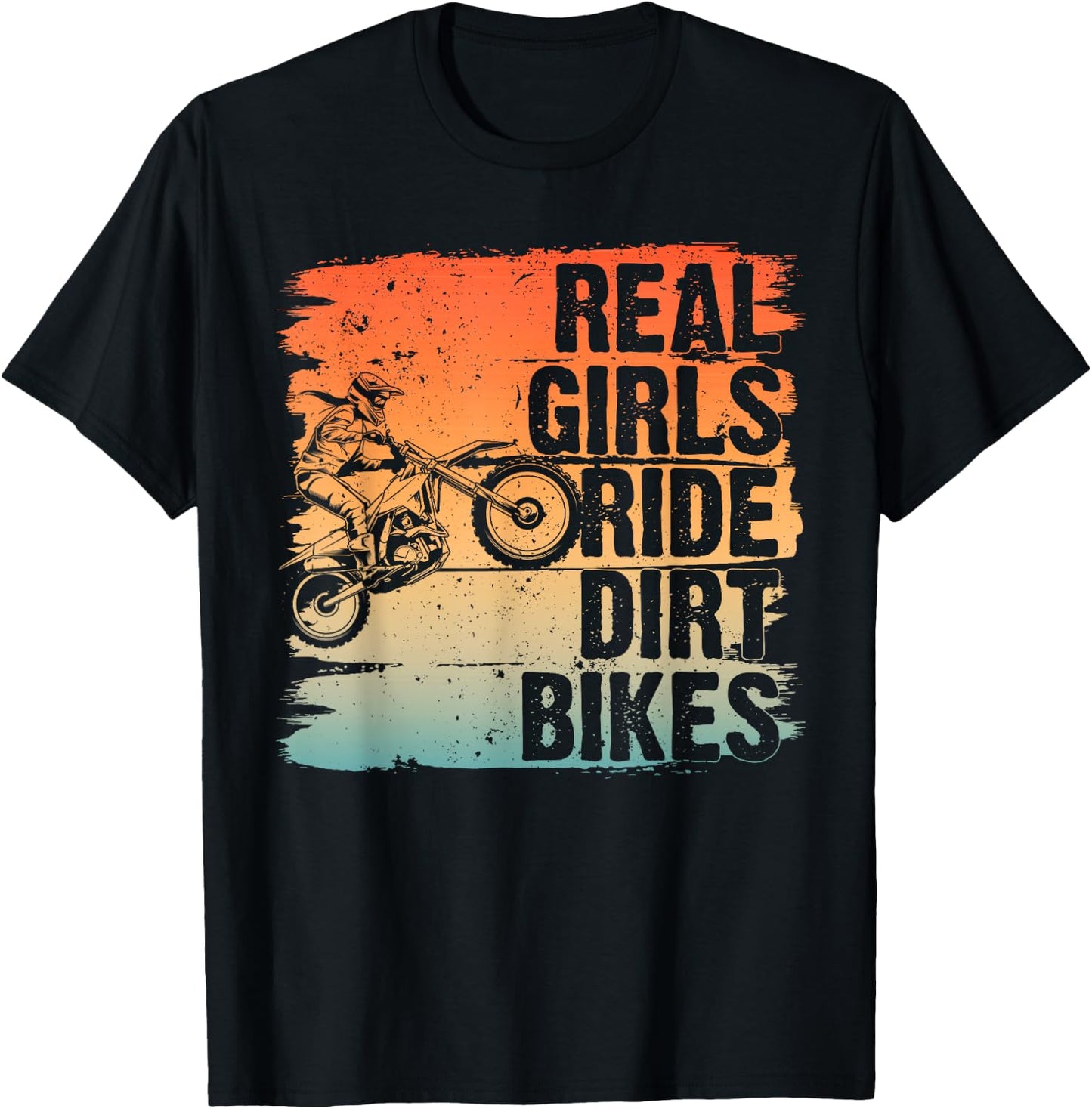 Cool Dirt Bike Girls Motocross Biker Racer Sport T-Shirt - T-Shirt | Black
