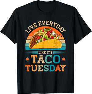 Funny Taco Tuesday Food Cinco De Mayo T-Shirt - T-Shirt | Black