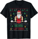 Merry Liftmas Ugly Christmas Sweater Weightlifting Gym Santa T-Shirt - T-Shirt | Black