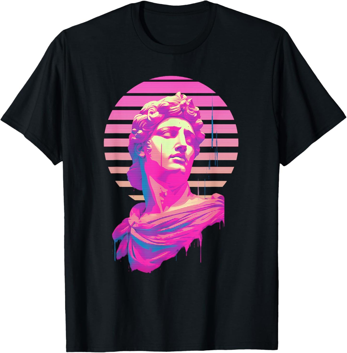Apollo Vaporwave Aesthetic Greek God Retrowave Graphic T-Shirt - T-Shirt | Black