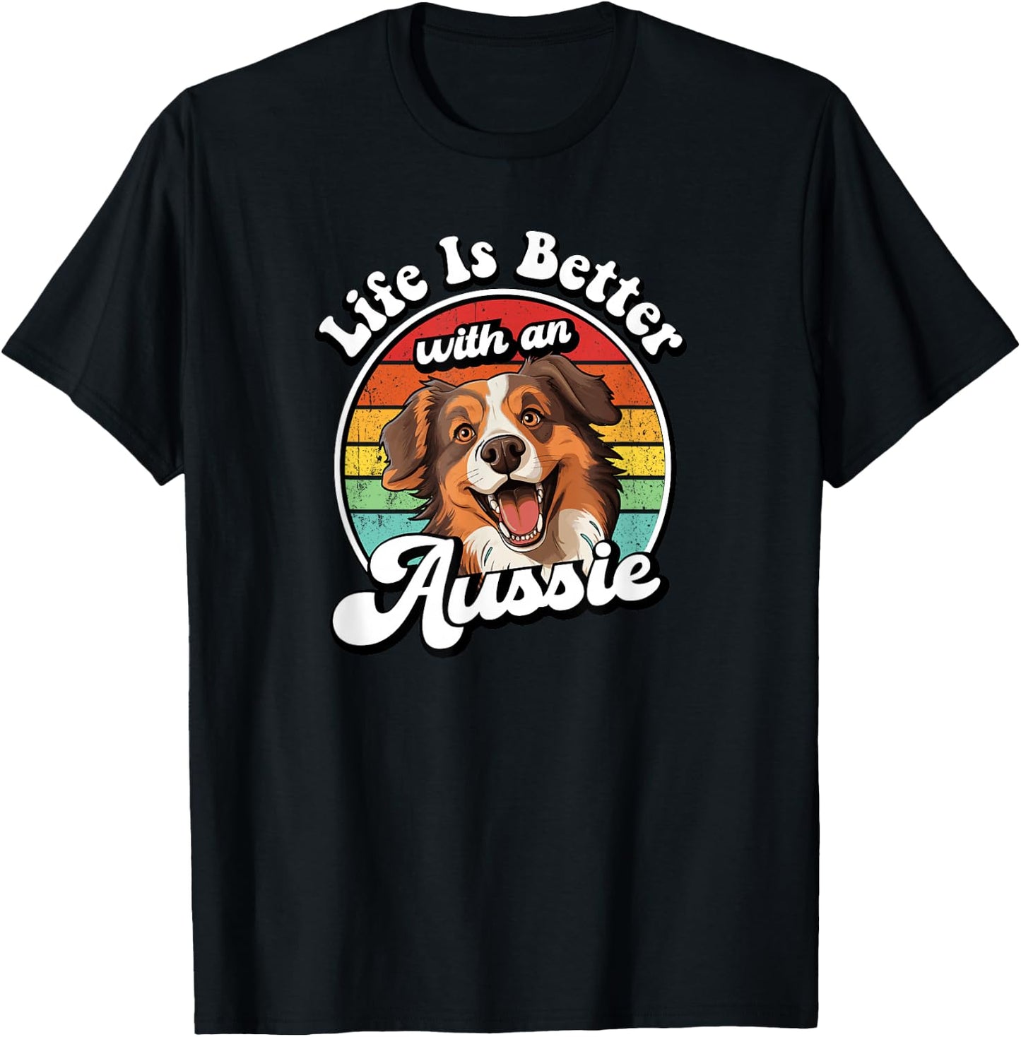 Retro Vintage Life Is Better Red Aussie Lover T-Shirt - T-Shirt | Black