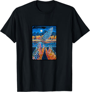 Teton Riser Trout Fishing Derek DeYoung T-Shirt - T-Shirt | Black